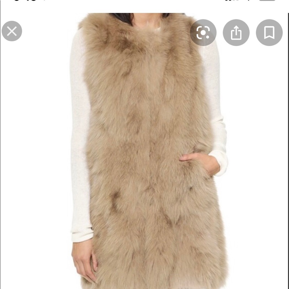 Blue fox fur vest